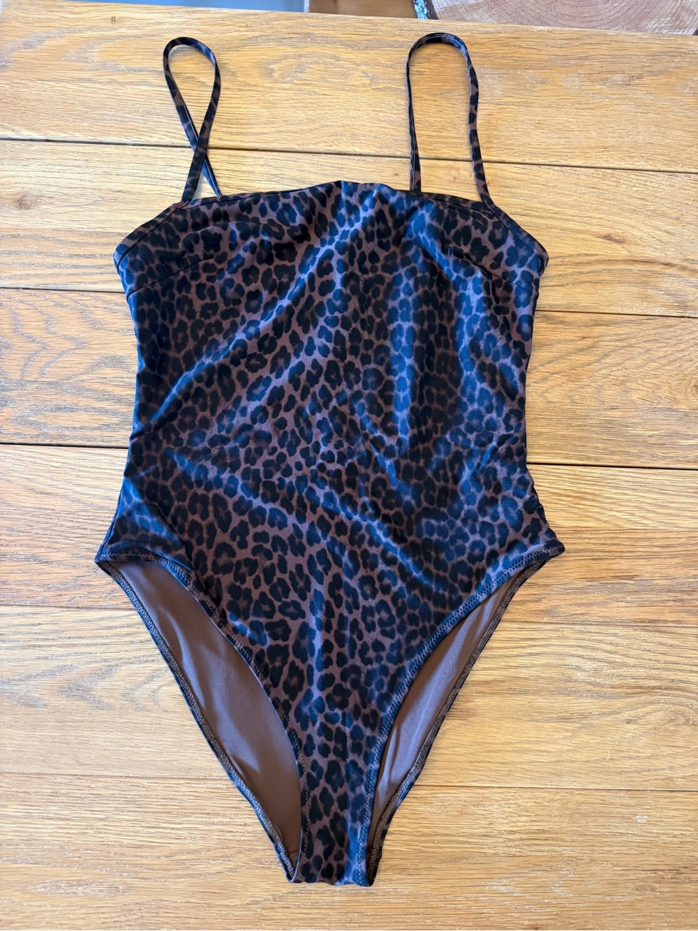 H&M Leopard Print One-Piece Swimsuit - Brown & Black